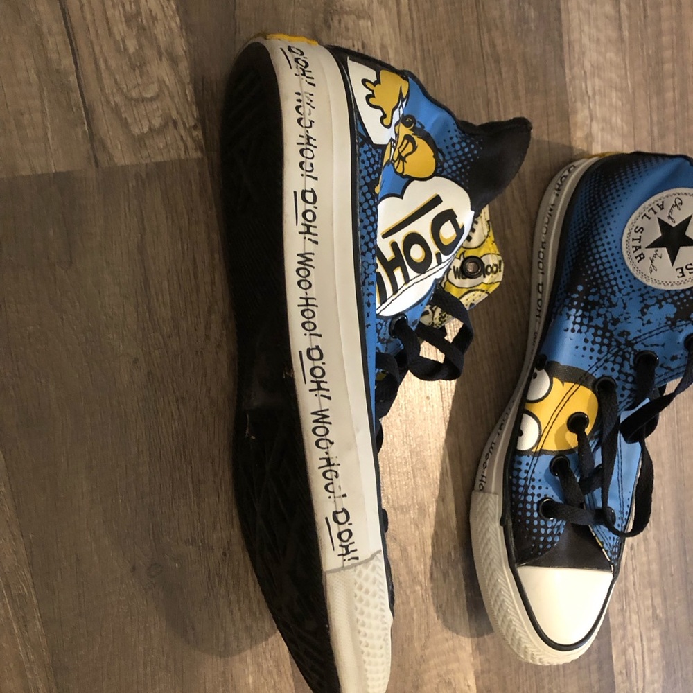 Simpsons Converse Blue High-Tops with Graphic Design - Picture 2 of 10